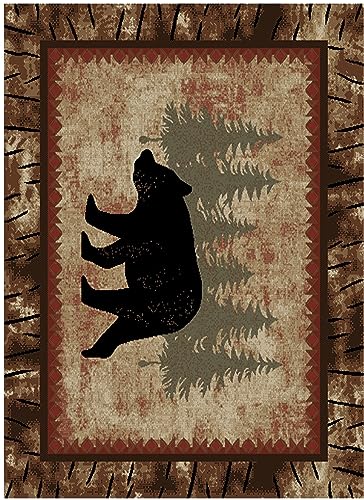 Mayberry Rug 6387 Birch Bear Area Rug, 3'11"x5'3", Brown
