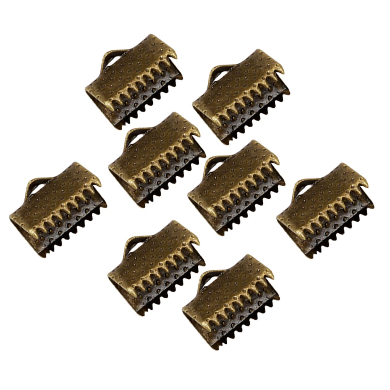 Beatifufu 1.3cm Buckles Plated Ribbon End Clips for Jewelry 100pcs Cord Ends Buckles DIY Craft