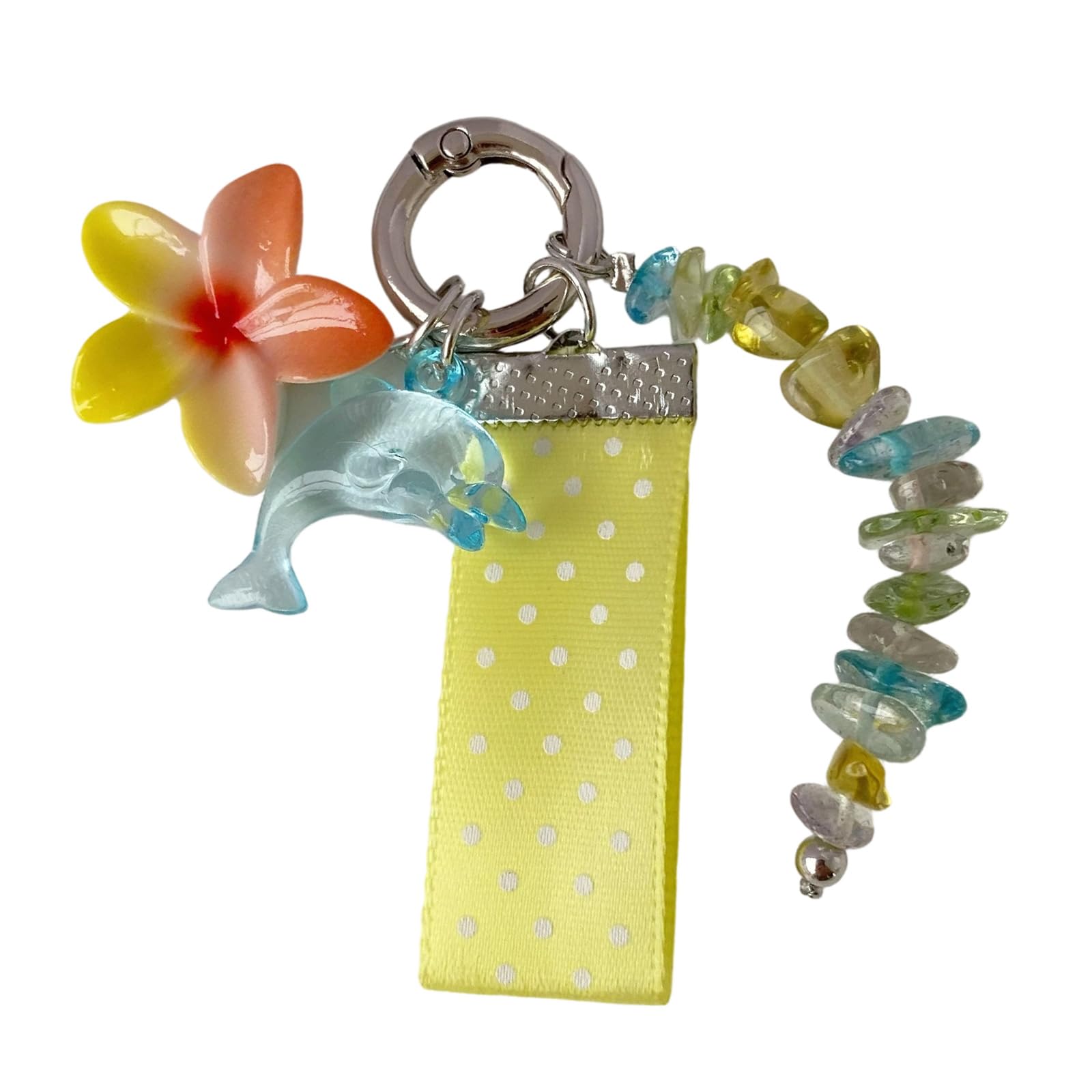 ljhnba Dolphins Shaped Keychain with Delicate Lace and Seashells Detail Accessory Ideal for Gifts and Decors Lovely Dolphins Charm