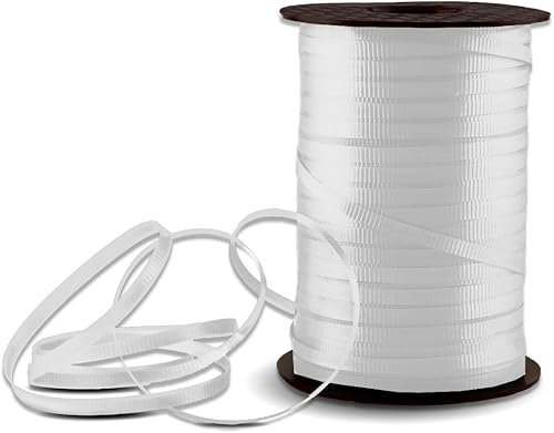 Cinta rizadora prensada blanca - 500 yardas