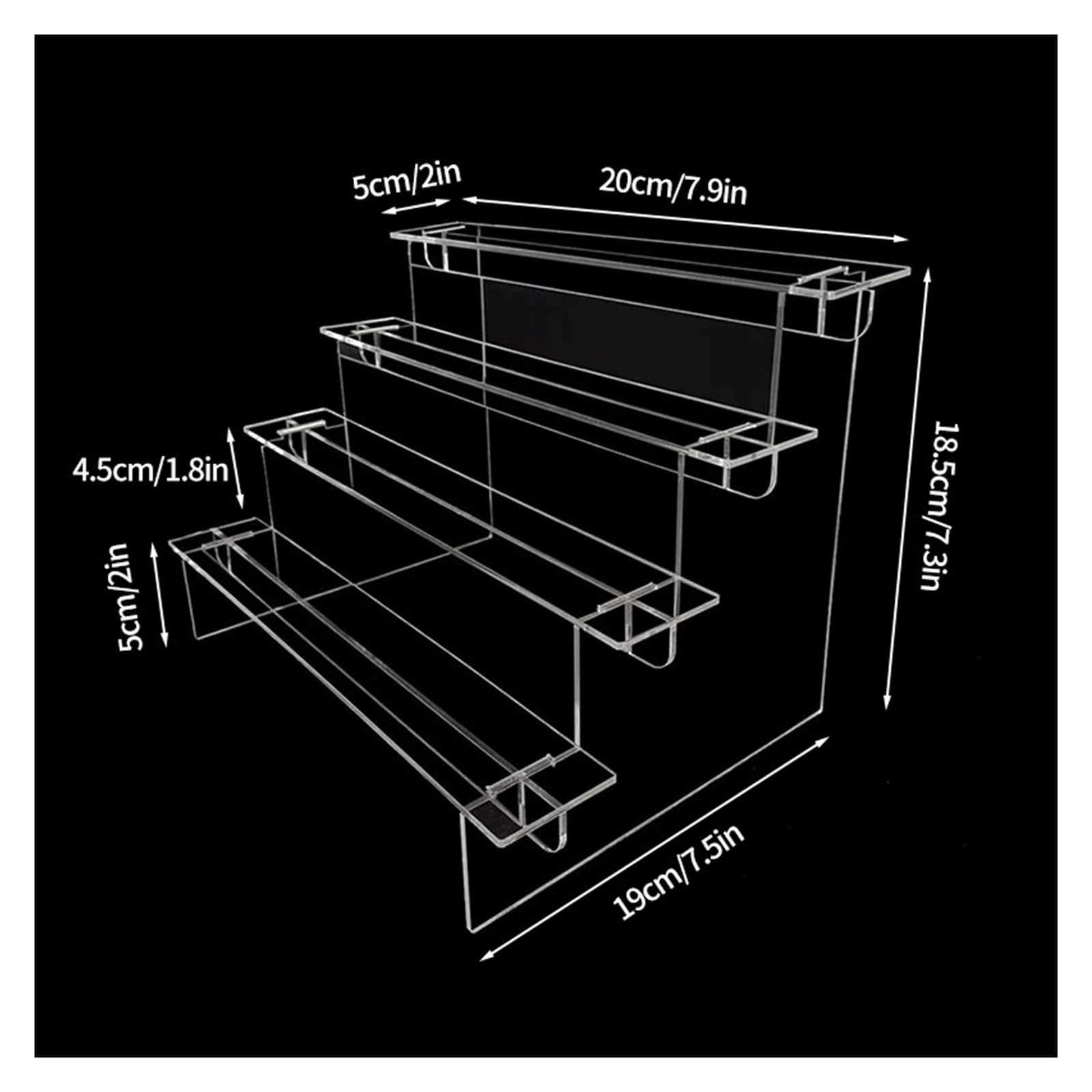 Klarer Acryl-Display-Ständer, Acryl Display Stand Rack Organizer Figuren Regal Multi Tier & Größe Klar Acryl(3 Tier 30cm)