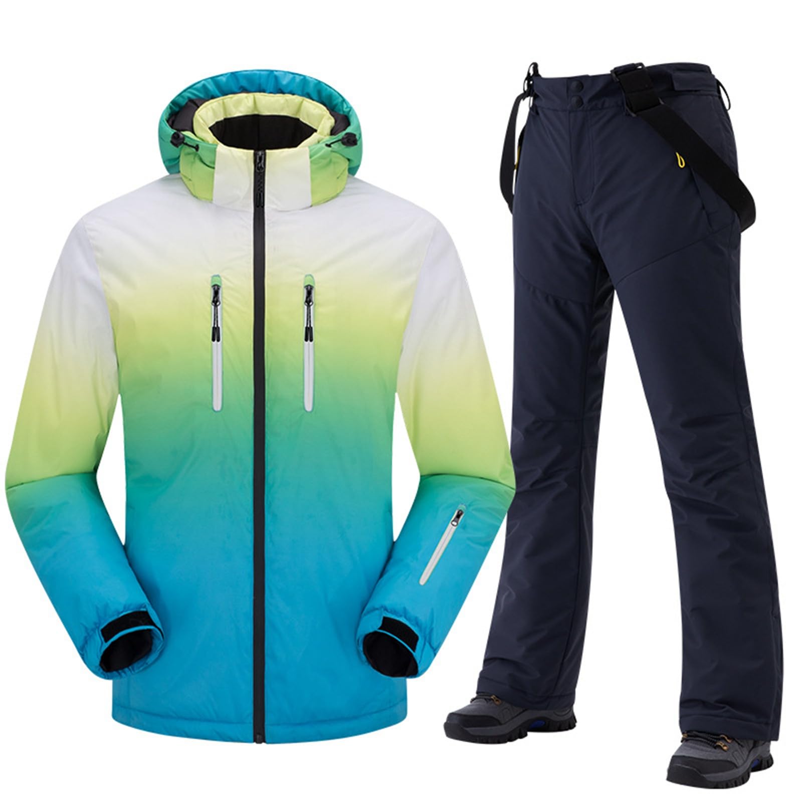 Generisch Tuta da sci da uomo, antivento, isolata, calda giacca da snowboard con pantaloni