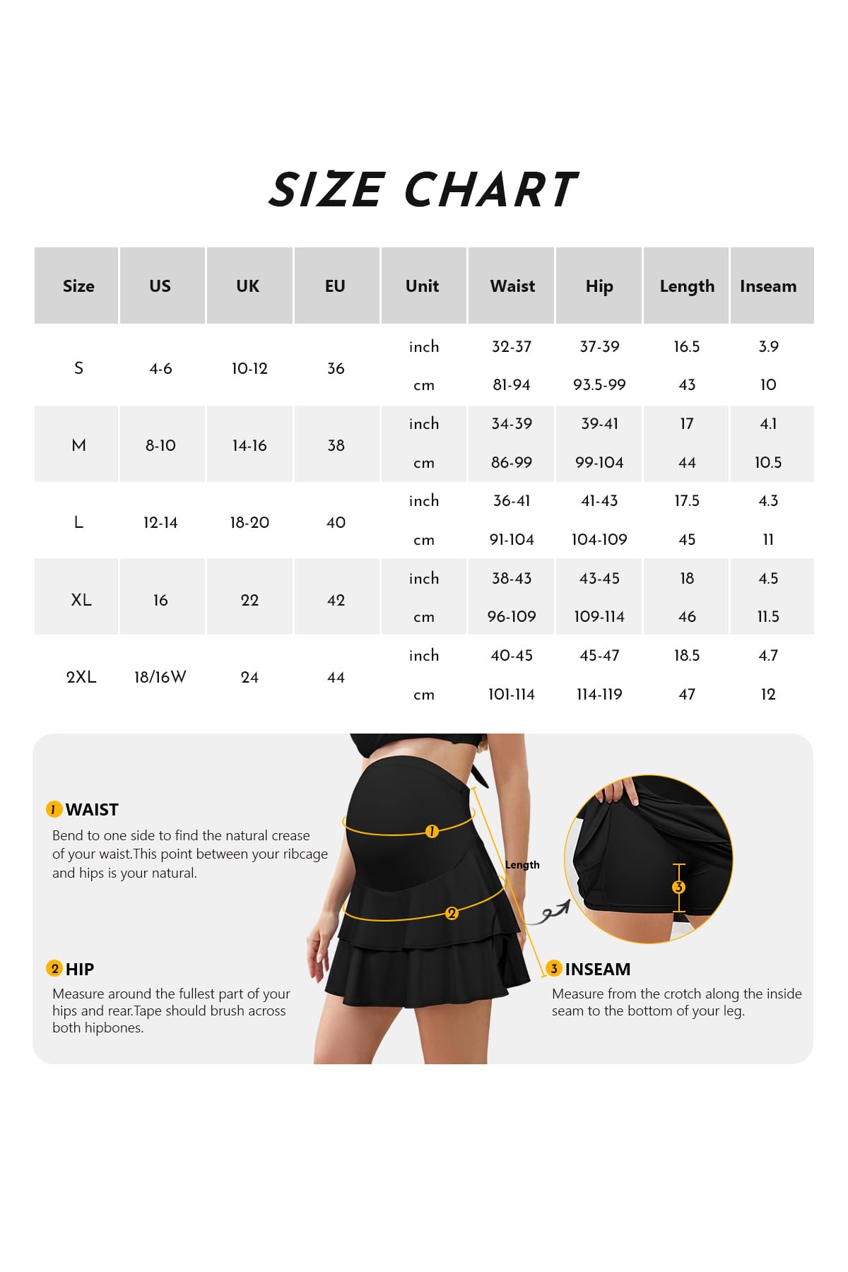 SHEKINI Donne Increspature Vita Alta Premaman Swim Gonna Built-in Pantaloncini con Tasche