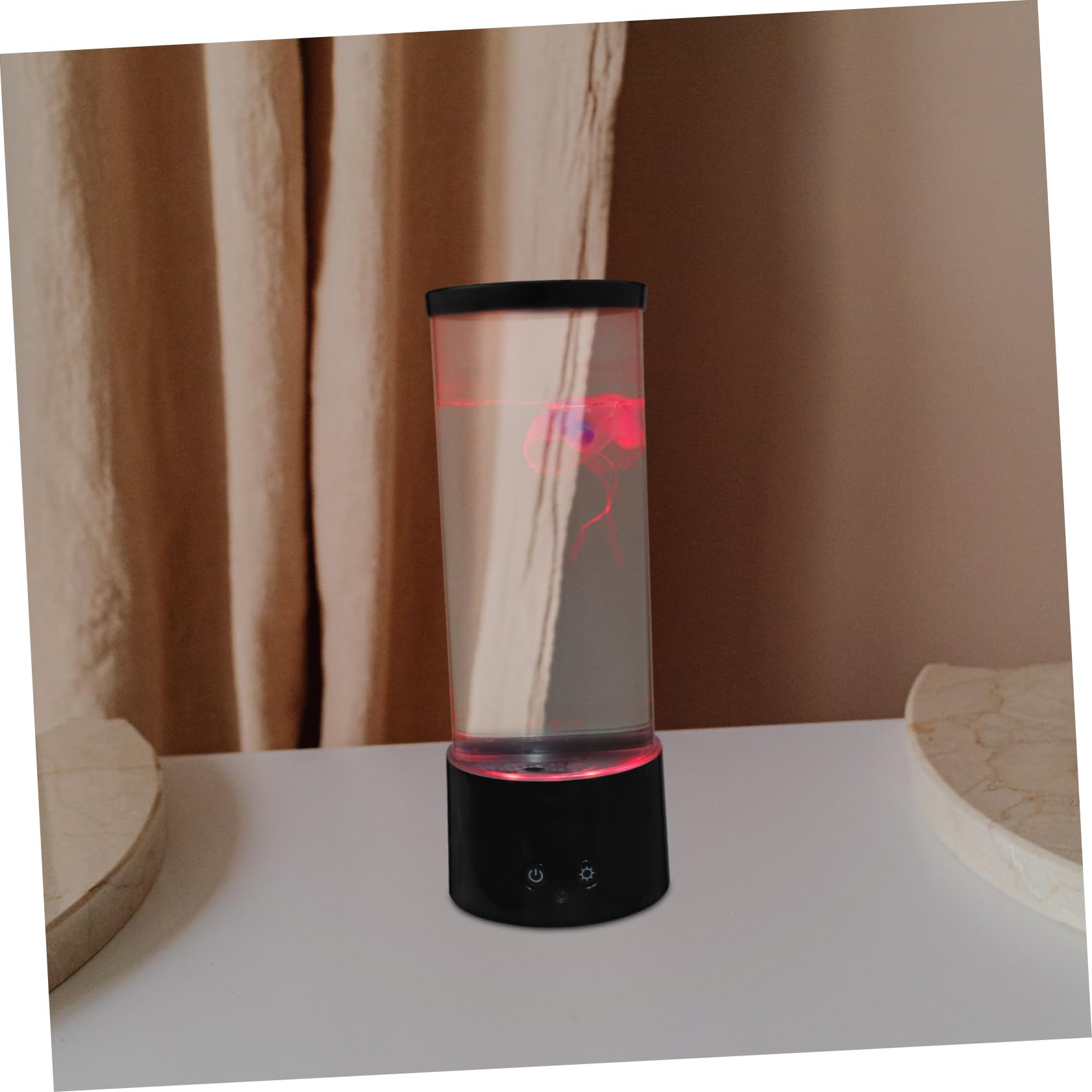Artibetter Lampada Notturna LED Medusa Telecomando, Set 1 Nero | Abs, Alimentazione USB senza Batterie, Luce D’atmosfera per Studio e Decorazione