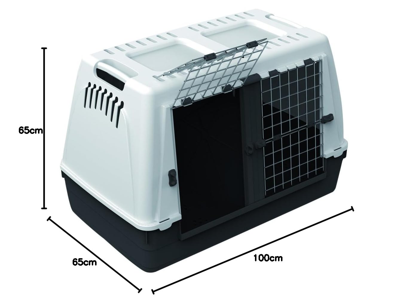 Croci Car Box 100x65x65 cm - Box Gabbia trasportino per Cani e Animali, con Doppia Porta, per Macchine e Bagagliaio Auto, Robusto con Chiusura di sicurezza99,15