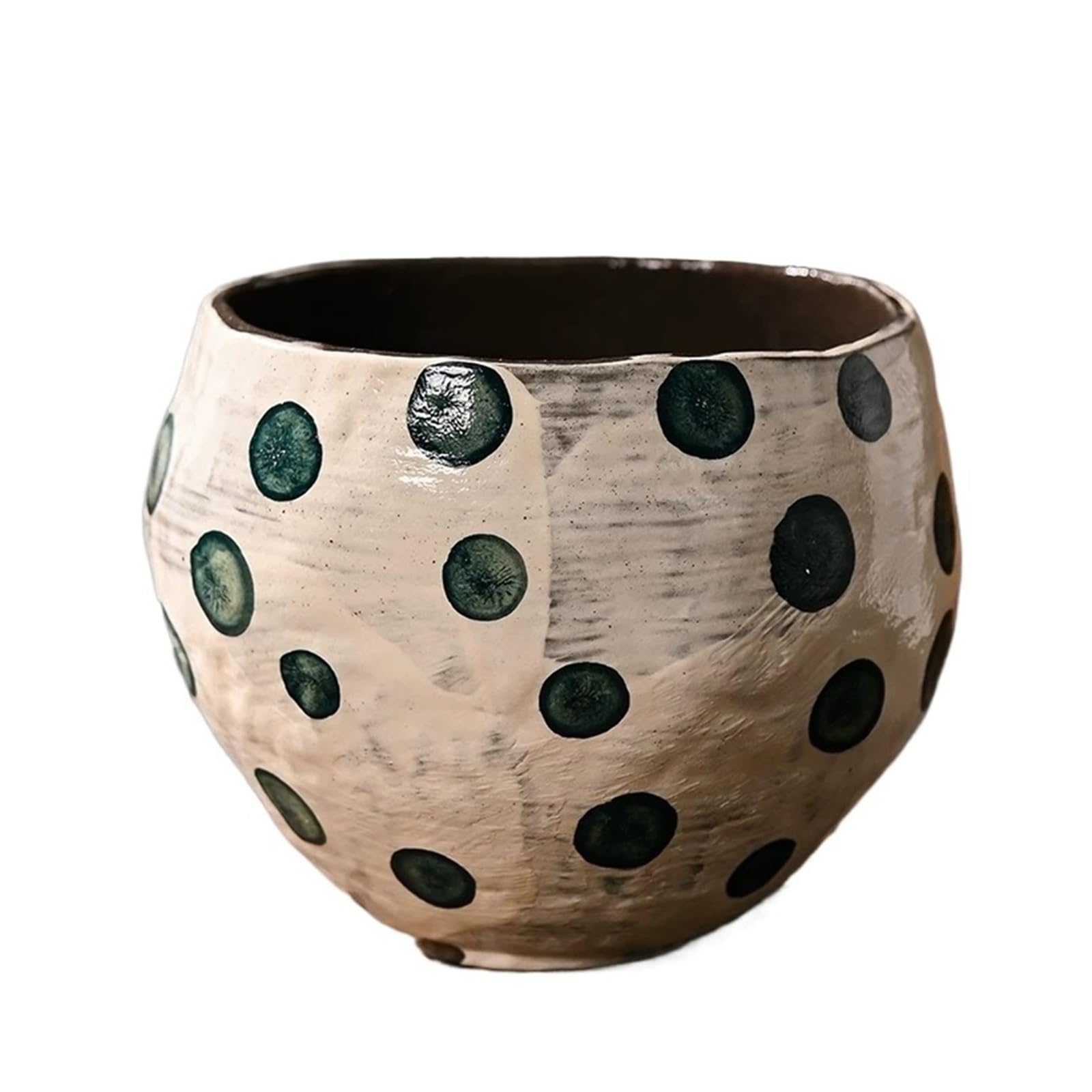 B3f7m4r9j2 Green Plant Pots A High End, Retro Style Semi Circular Ceramic Planter, Perfect For Growing Orchids Indoors(Green)