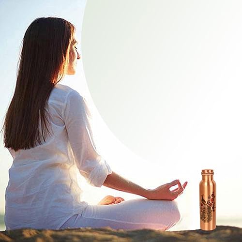 Miniatura 7 de Botella de agua de cobre puro  Hecho a mano  Beneficios para la salud Ayurveda  Grande 35 oz  A prueba de fugas  Fácil de llevar para deportes,