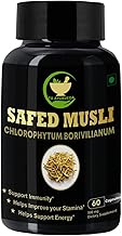 Safed Musli Extract Capsule (Chlorophytum Borivilianum) – 500mg 60 Capsules (Pack of 1)