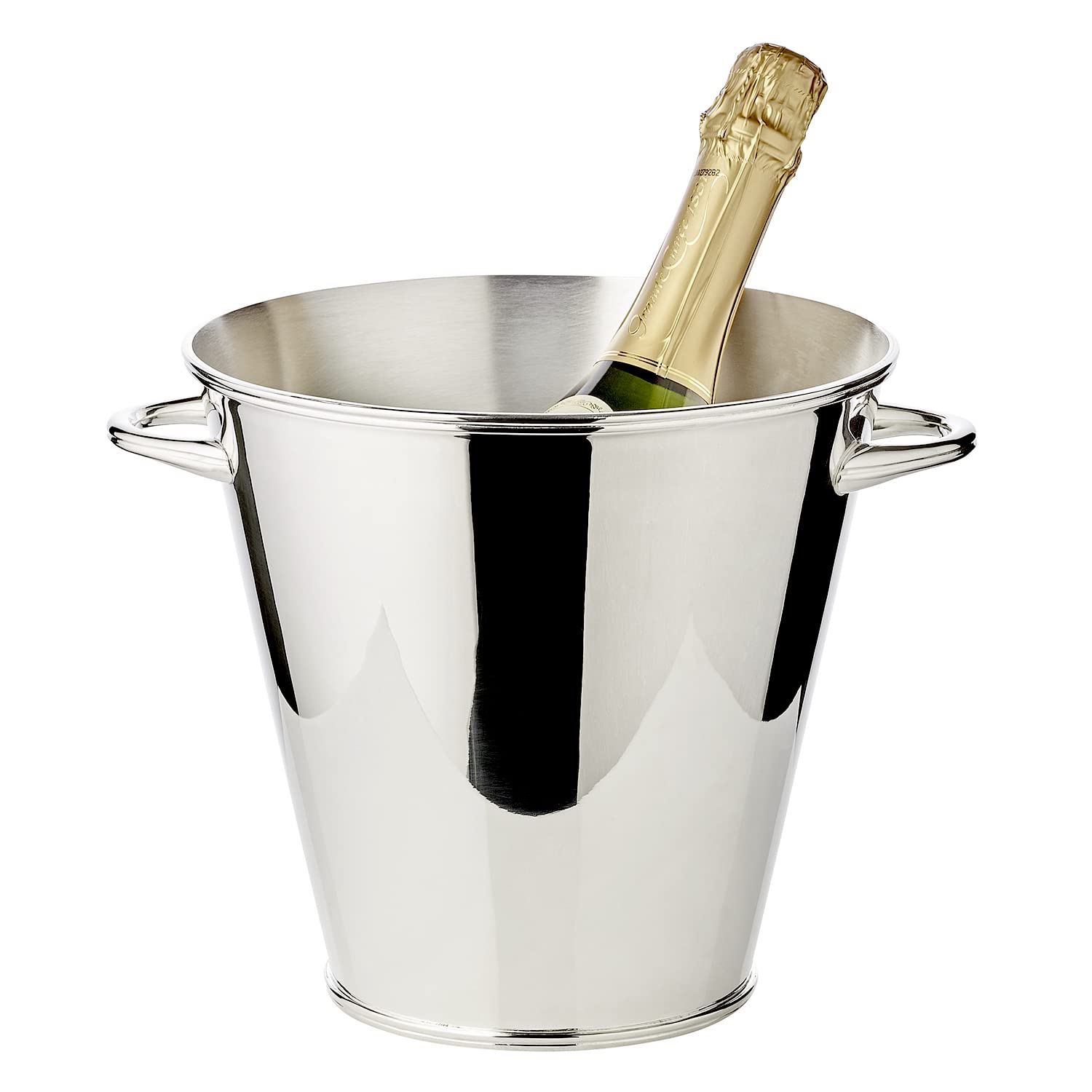 EDZARD Champanera Calo (Ø 22 cm, H 21 cm), plateada, con asas, para 1 botella – enfriador de vino, enfriador de botellas, cubitera