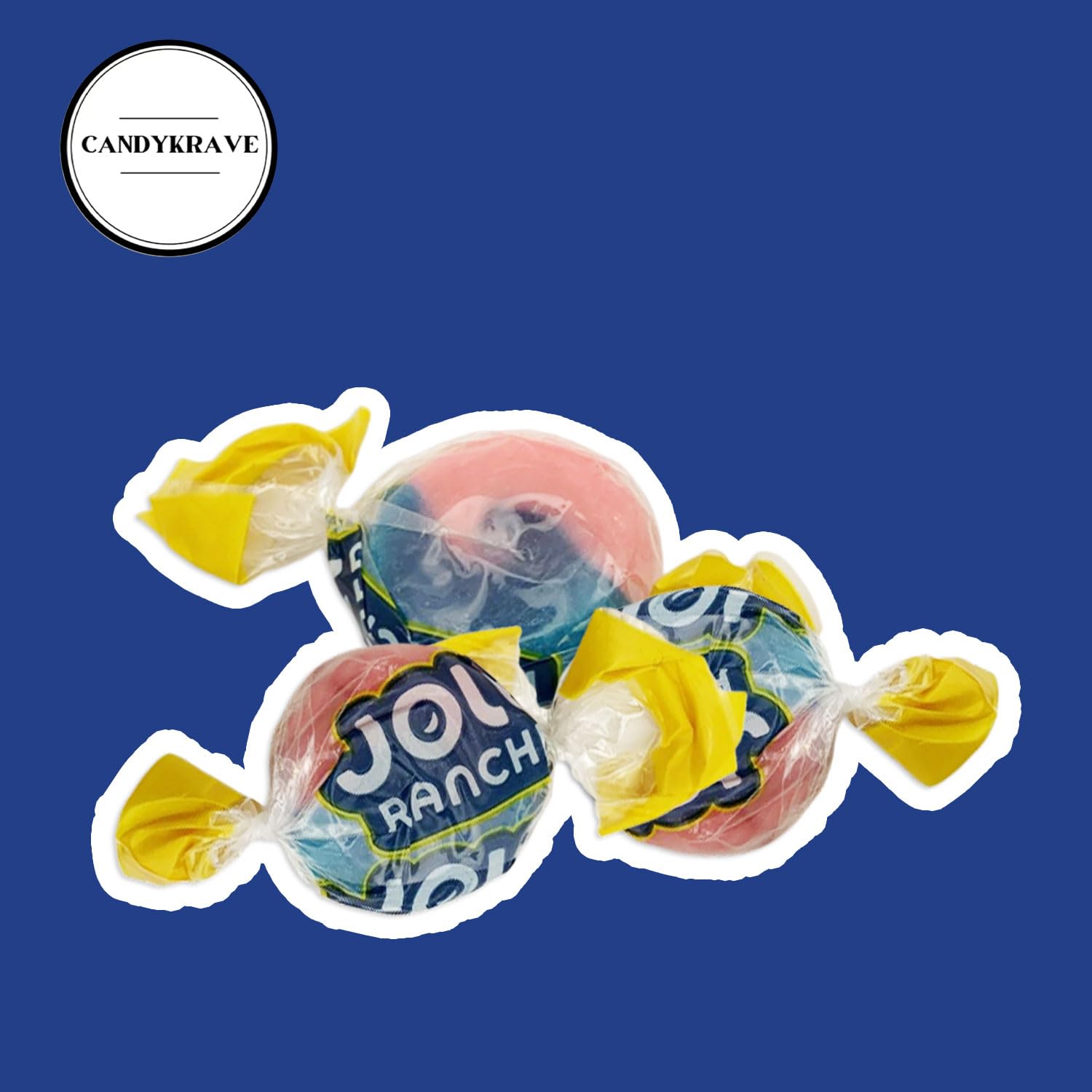 Jollie Ranchers 2 in 1 Blue Raspberry & Watermelon Hard Candy Pack - Delicious Fruity Flavors - Individually Wrapped Mini Candies for Halloween, Thanksgiving, Birthdays, Gender Reveal & Pantry (1 lbs)