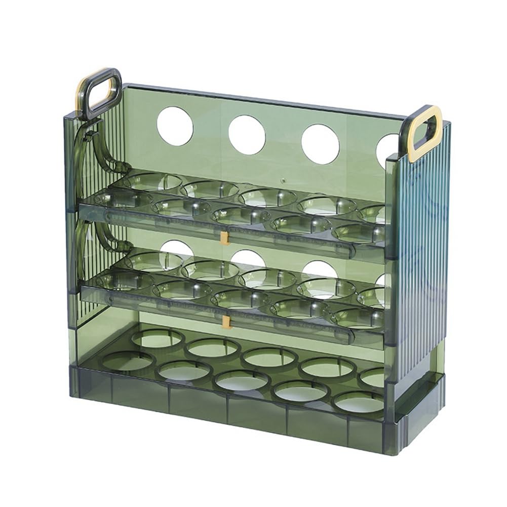 Pyugxab 30 Grids Egg Storage Box Egg Case Holder Large Capacity Egg Tray Organizer with Handle Egg Container for Refrigerator