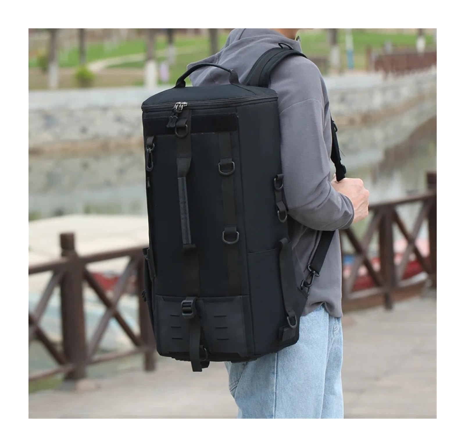 Mochila al aire libre de senderismo y escalada gran capacidad(Green)