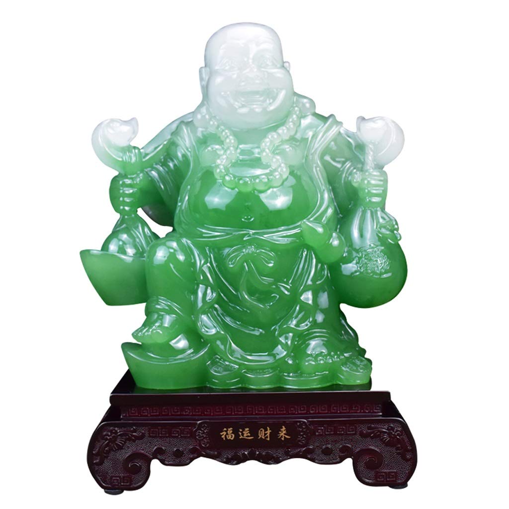 Amazon.co.jp: 風水の装飾品 幸せな仏像 座っている笑い仏の置物 富と