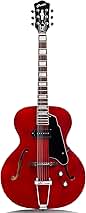 GROTE Jazz Electric Guitar Hollow Body Chrome Hardware P90 pickup (RED)