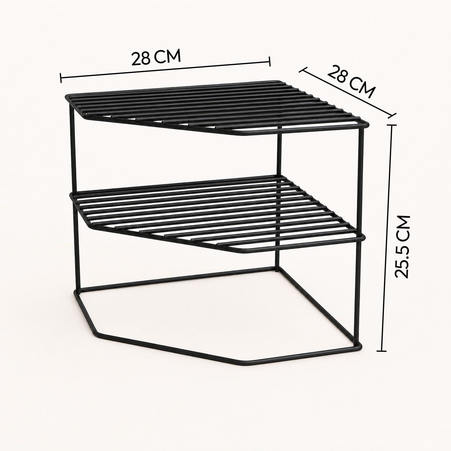WonderStand KONA - Scaffale angolare in acciaio GI a 3 livelli: una soluzione versatile per organizzare piatti e piatti da cucina (nero)