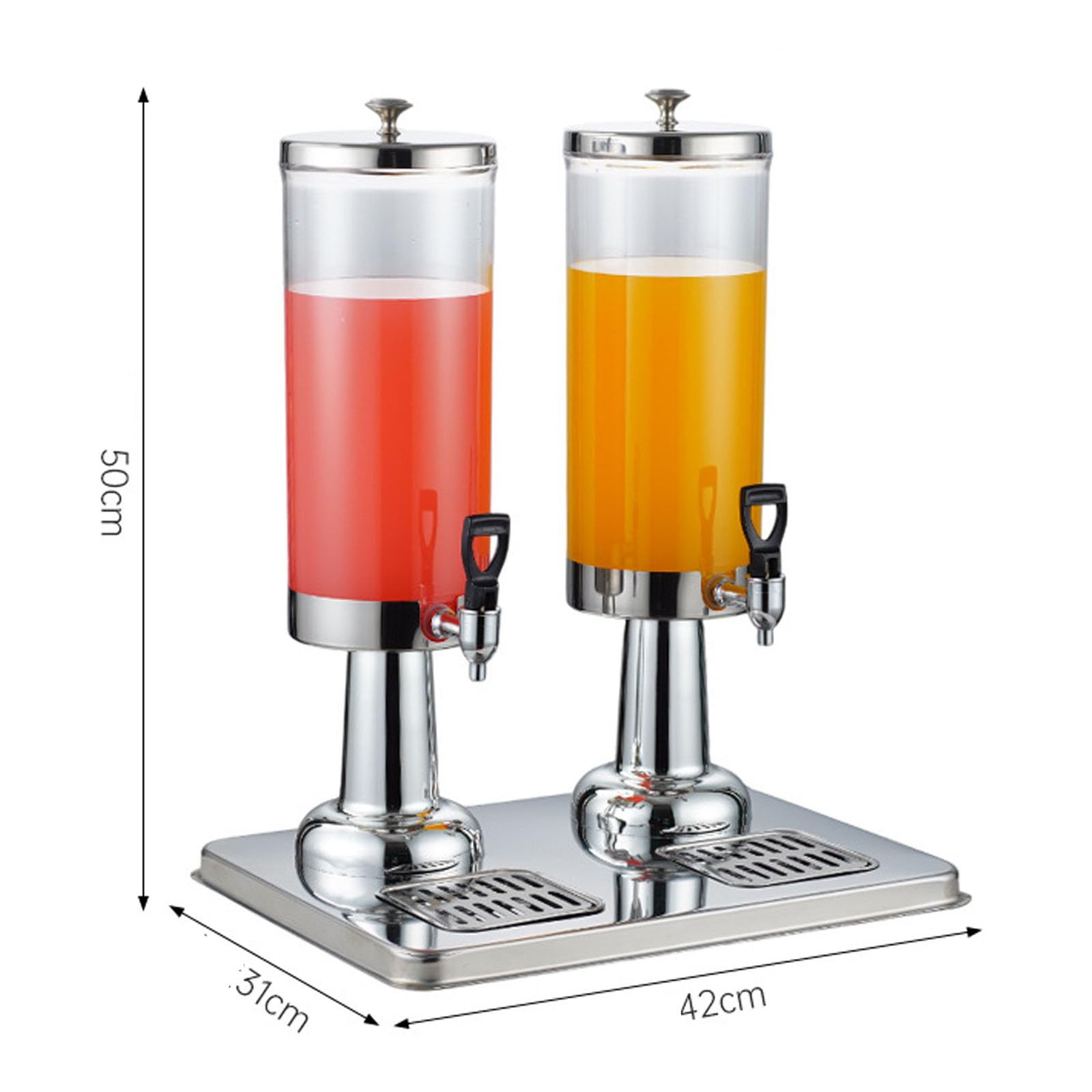 Distributore Doppio di Succhi Caldi E Freddi da 6 Litri/5 Galloni, Distributore Automatico di Bevande, Acciaio Inossidabile Ispessito, Design Smontabile E Disassemblabile, Silver