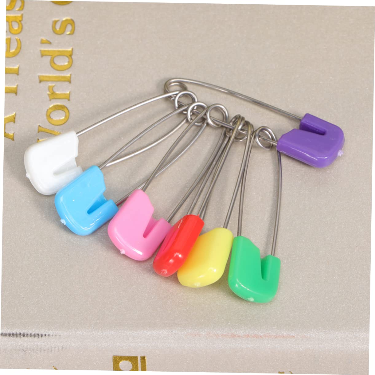 100pcs Pins Locking Plastic Heads S Size Sturdy for Diaper Nursing Easy to Open Cartoon Design