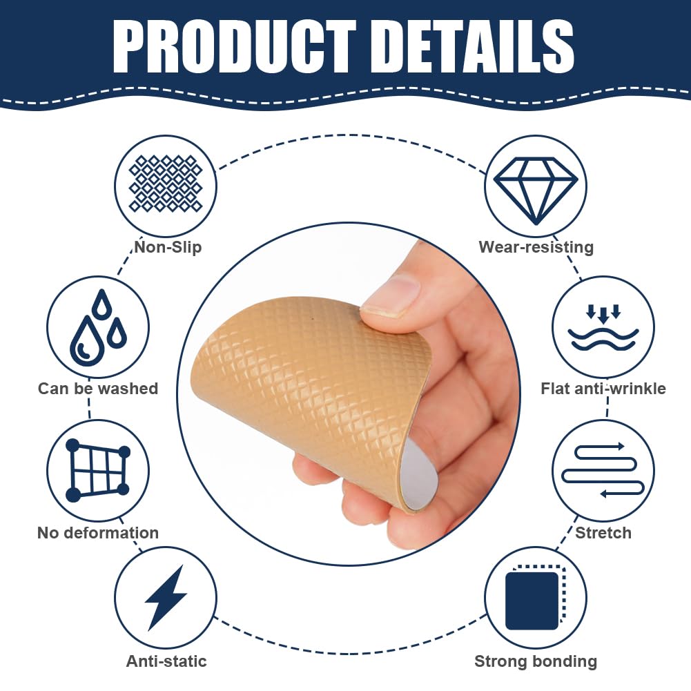 Flintronic 5 protezioni antiscivolo per suola per scarpe, autoadesive, antiscivolo, per riduzione del rumore, suola fai da te per tacchi alti, stivali (cachi)