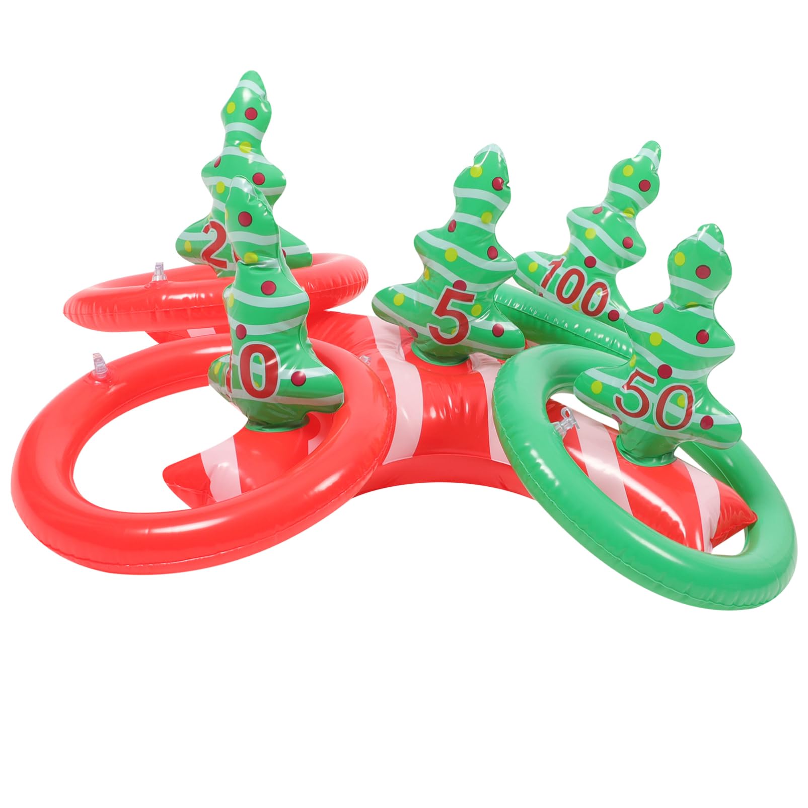 Garneck Easy to Use Inflatable Christmas Tree Ring Toss Game Fun Party Props for Christmas Birthday Celebrations and More