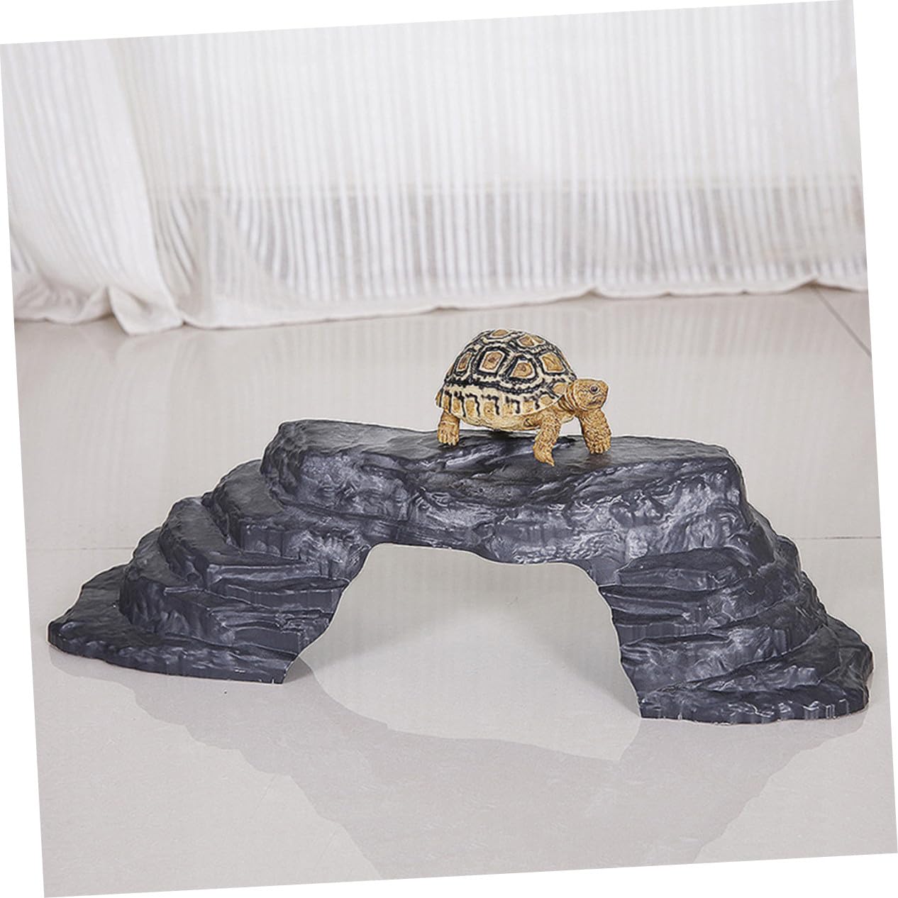 Imitierte Steinschildkröte Sonnenplattform Pp Kletterrampe Reptilienversteck Aquarium Dekoration für Schildkröten Leopardgeckos Bartagamen