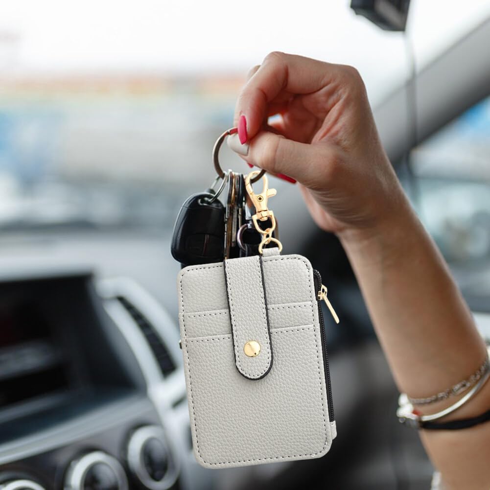 Key Chain Pouch,PU Leather Card Case Wallet Zipper Coin Change