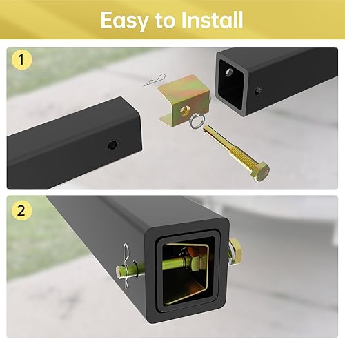 Miniatura 4 de Dispositivo de cuña de pasador de enganche anti-traqueteo,Se adapta al receptor de 2 pulgadas,Agujero de 12 pulgadas