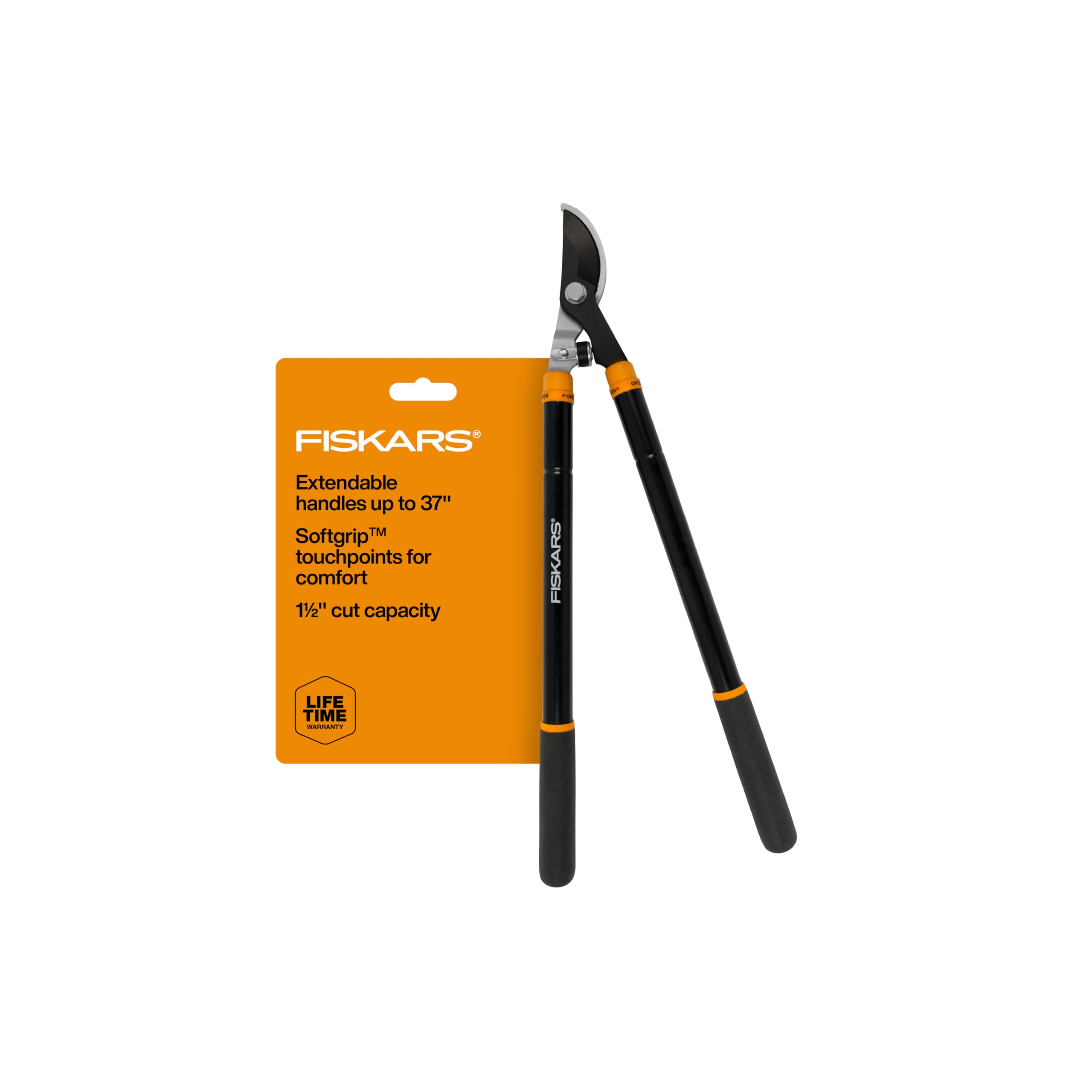 FiskarsLoppers for Tree Trimming, Heavy Duty, with Extendable Handle (24.5"-37" Range), Sharp Bypass Steel Blade Tree Branch Cutter up to 1.5-Inch Diameter Cut Capacity