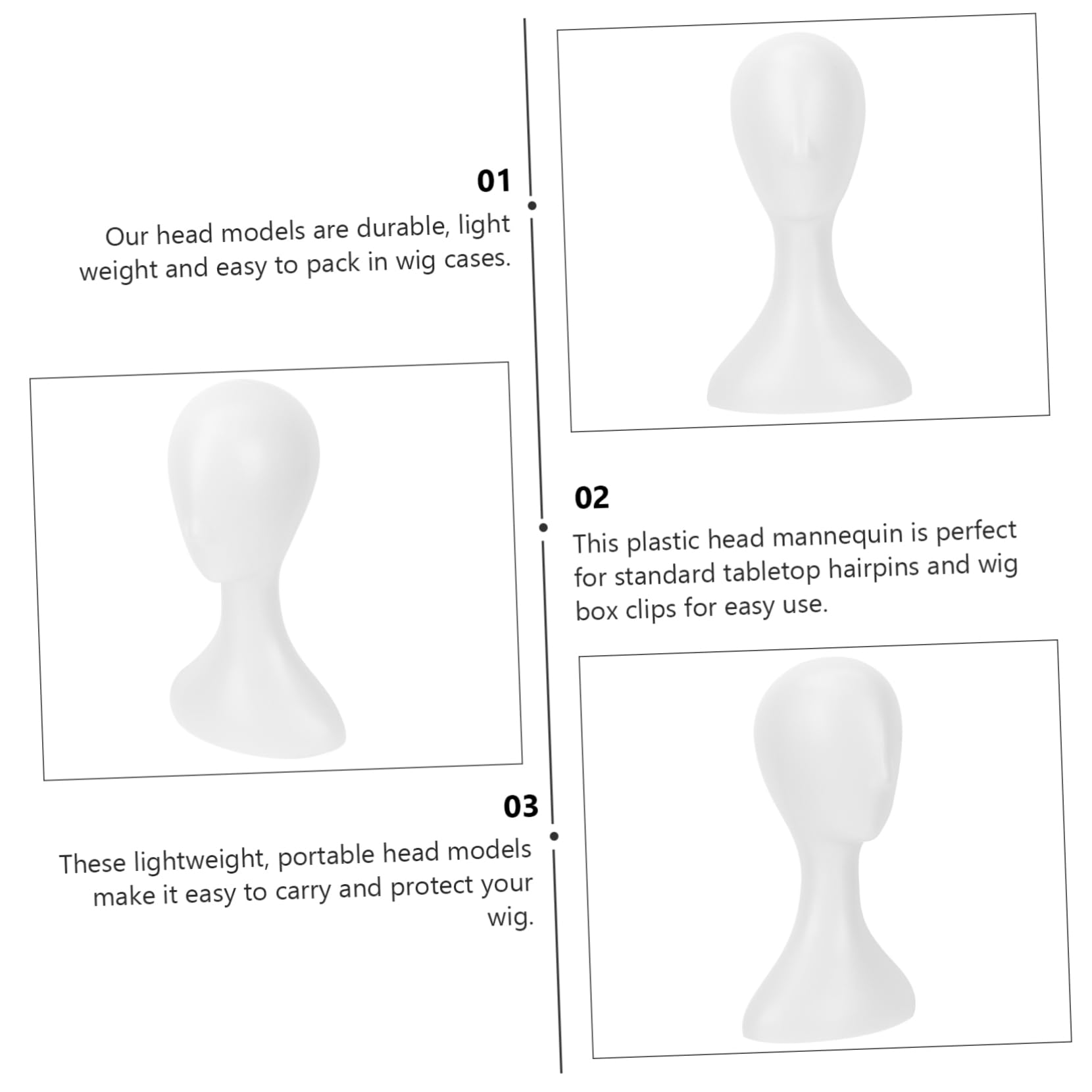 WOFASHPURET 1Pc Female Head Model for Wig and Hat Display Mannequin Head with Smooth Surface for Salon and Store Use Abstract Design