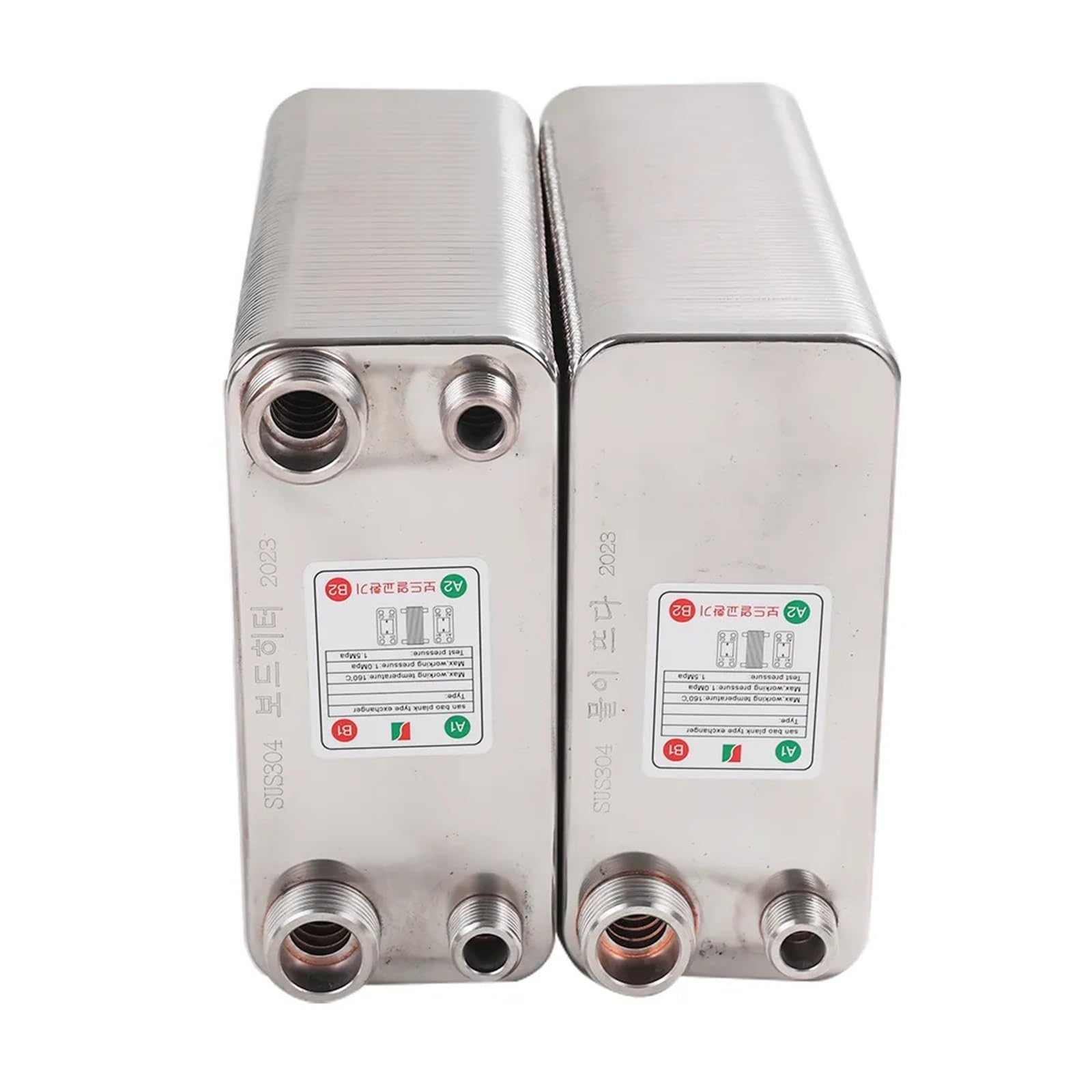 Scambiatore di calore, scambiatore di calore per piastre in acciaio inossidabile per birra per birra domestica refrigeratore per birra a controcorrente riscaldamento dell'acqua (38 piatti)