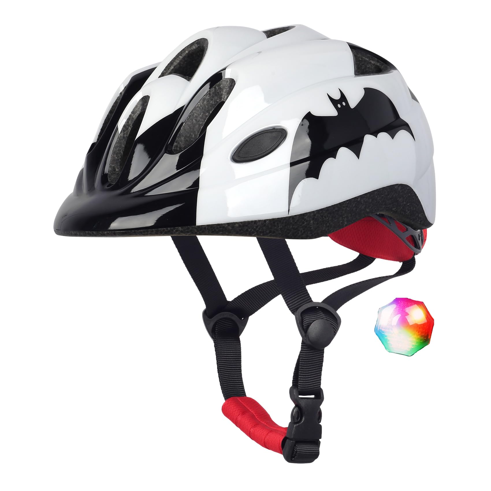 Atphfety Kids Toddler Bike Helmet, Adjustable Boys Girl Helmets from Baby to Children(Age 1-8), Multi Sports for Bicycle Skate with LED Light