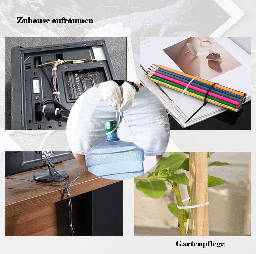 Fascette stringicavo 100 pezzi autobloccanti fascette stringicavo in plastica regolabile fascette stringicavo in nylon resistente ai raggi UV per riparazioni macchine gestione cavi giardinaggio