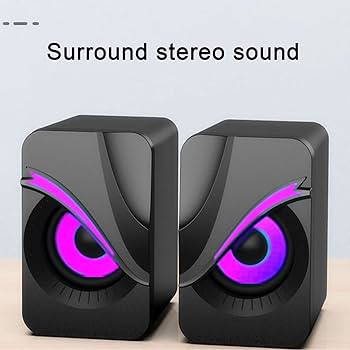 デスクトップPCセット LEDスピーカー付き Amazon.co.jp: コンピュータースピーカー、デスクトップ用RGB
