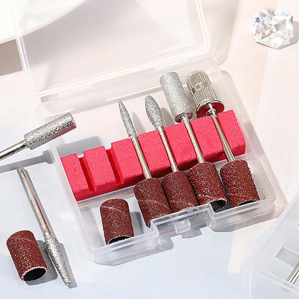 11 punte per fresa per unghie, corindone, punta professionale per unghie per manicure, pedicure