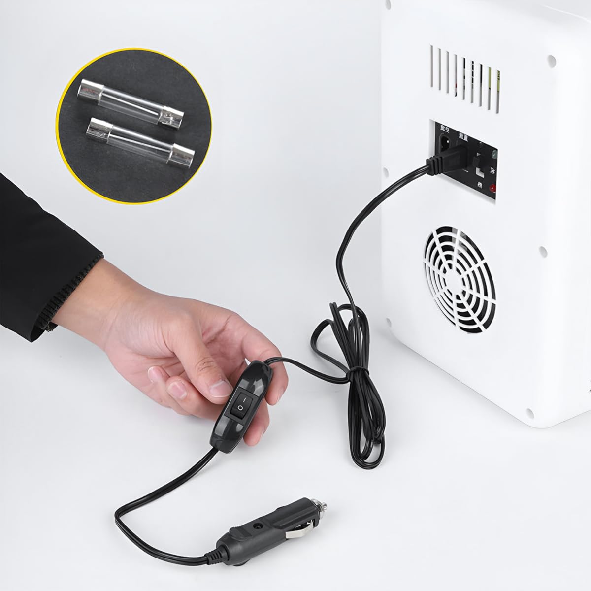 CGEAMDY Cavo Accendisigari 2m 12/24V Per Frigorifero Portatile - Con Interruttore, Universale Per Mini Frigo E Borsa Frigo Elettrica - 5