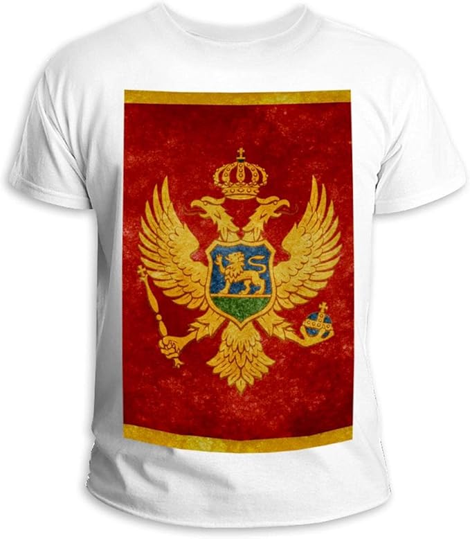 Red Flag Short-Sleeve White T-Shirt with Prints for Men & Women