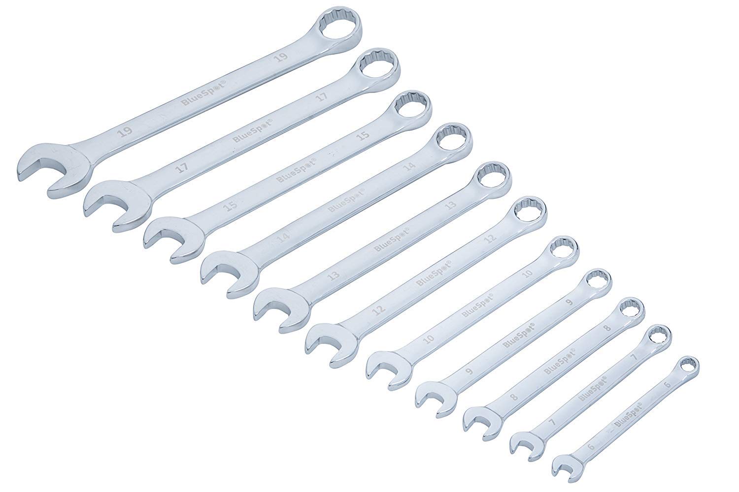 Bluespot Combination Spanner Set Metric Wrench 6-19mm 11-Piece 04111