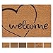 Produktbild Carpido Fußmatte Kokos Welcome Herz Design  Sauberlauf 40x60 cm  Türmatte Innen Bereich  antibakterielle Kokosmatte  natürliches Material