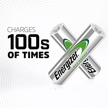 Energizer Recharge Universal Rechargeable AA Batteries (2 Pack), Double A Rechargeable Batteries
