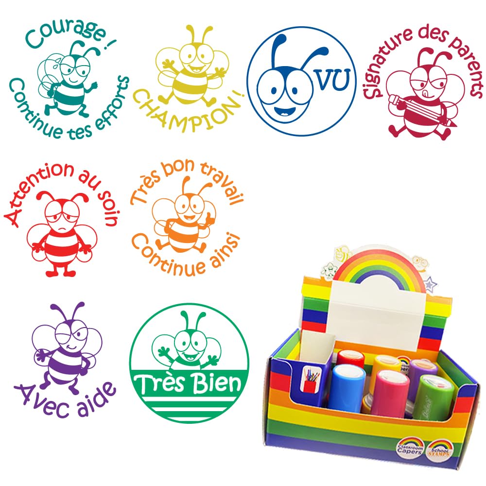 Tampons Enfants Ameisenkeis - Lot De 8 Motifs Animaux (Abeille, Chat, Chien...) - En Bois - Pour Anniversaire, Cadeaux