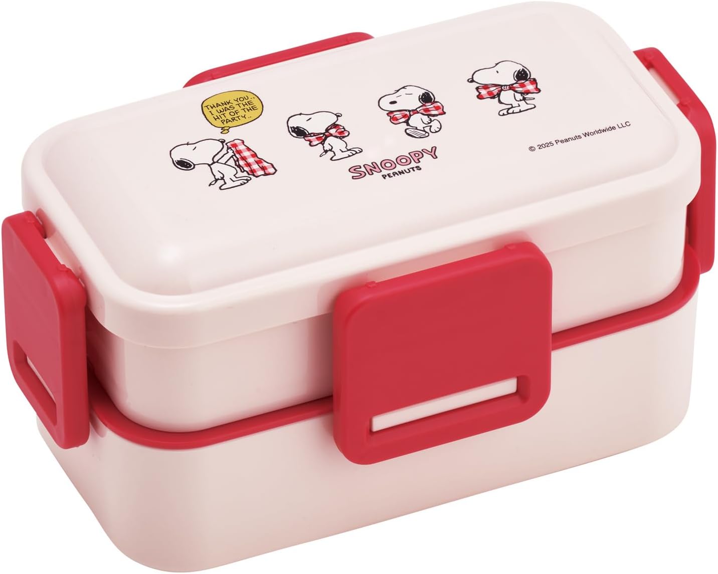 Skater PFLW4-A 2-Tier Lunch Box, 20.3 fl oz (600 ml), Dishwasher Safe, Microwave Safe, Made in Japan, Snoopy Ribbon
