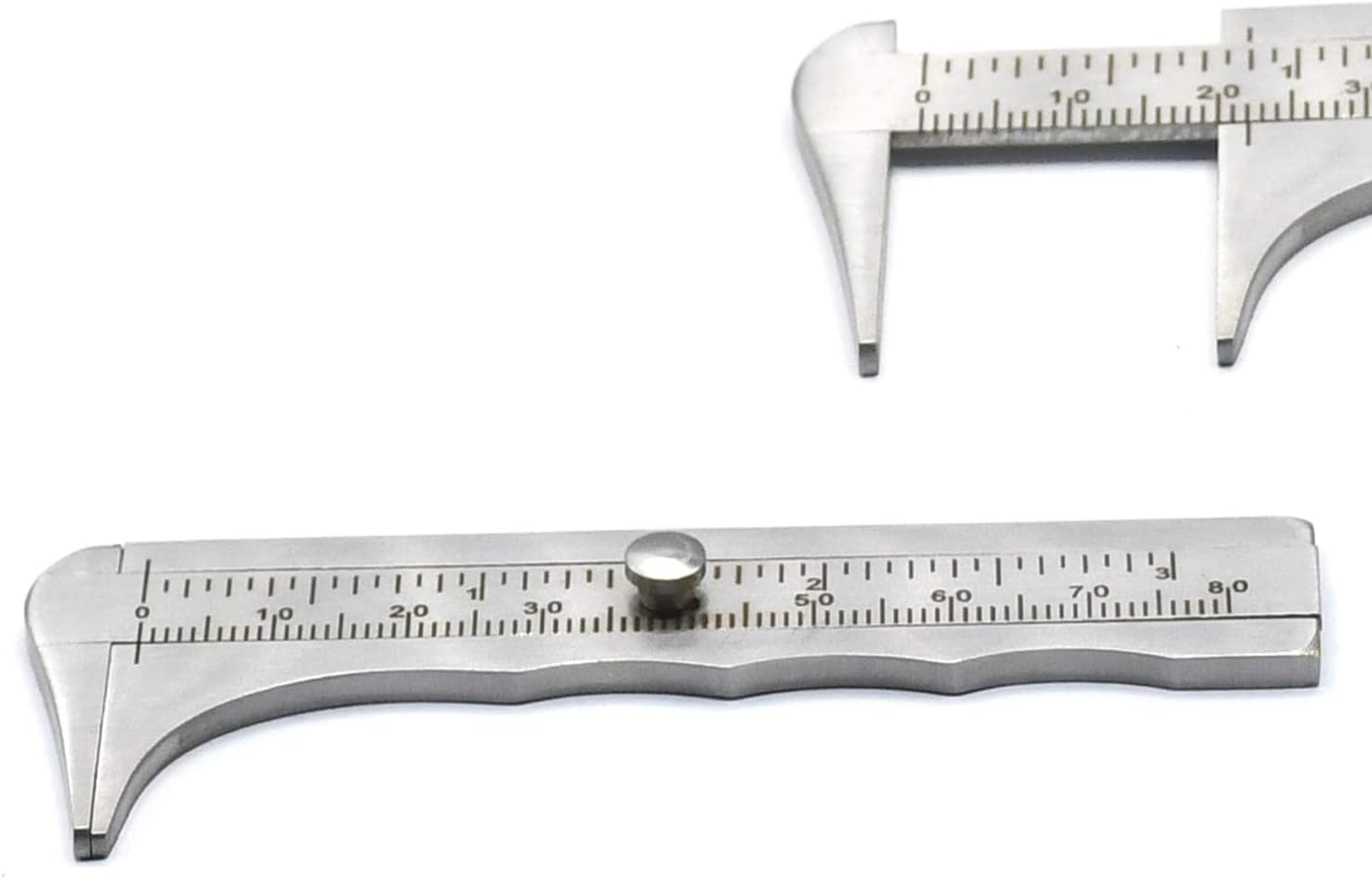 Metal Caliper 80mm Gauge Vernier Pocket Caliper for Bead Wire Jewelry Measuring (Double Scale)