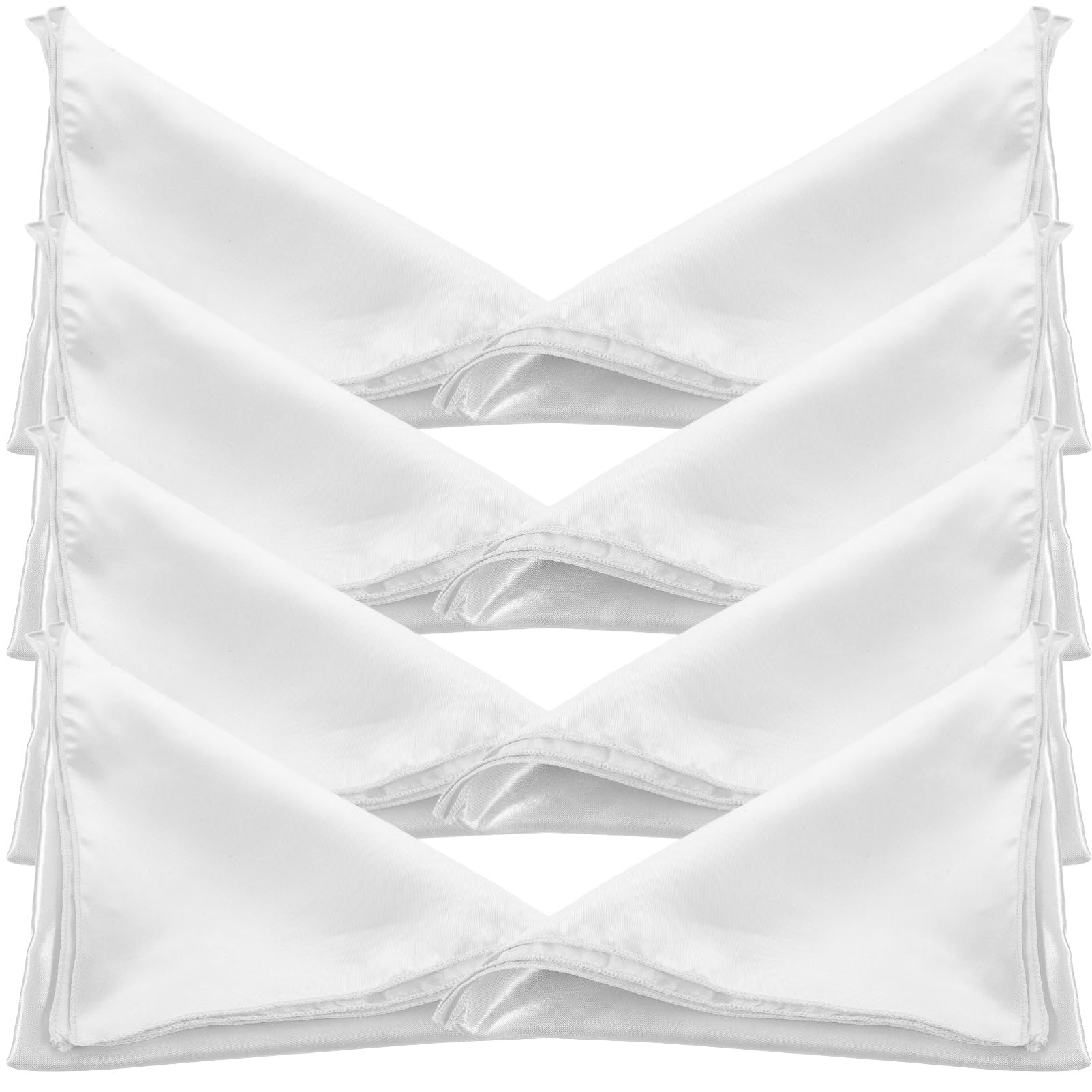 Servilletas de satén PRETYZOOM blancas elegantes para mesas de bodas y banquetes