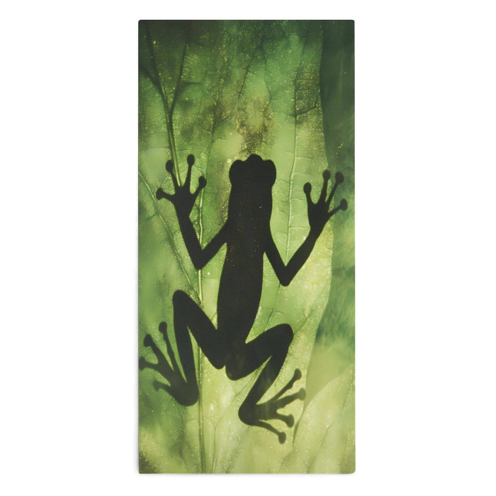 NCLQVJXZKHW Frogs Shadow On The Leaf Hand Towels Soft Face Towel Gym Bathroom Travel Hotel 13"x28"