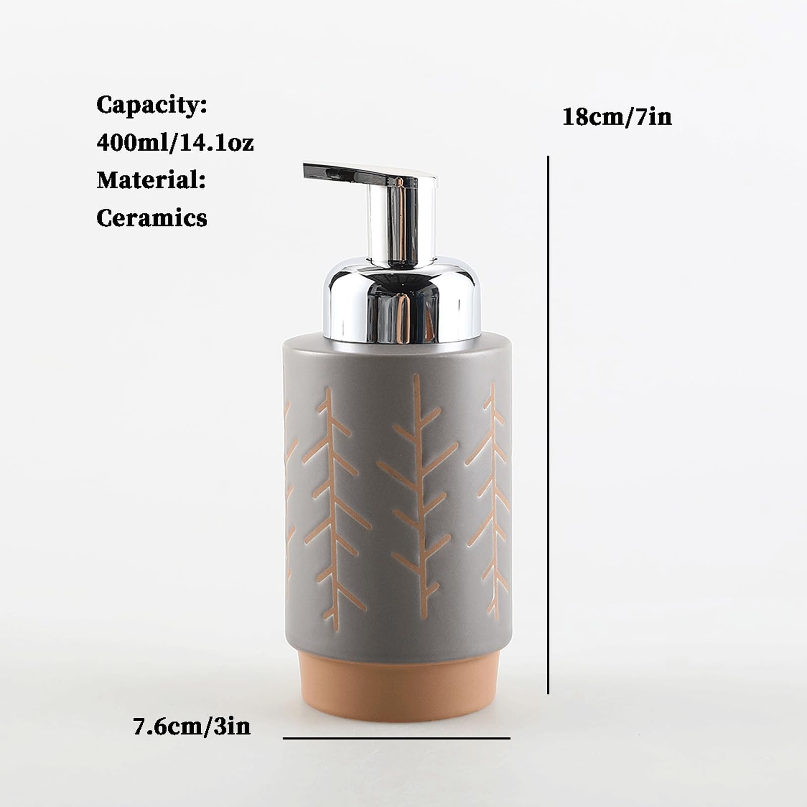 Dozowniki mydła na blacie drzewo pnia wzór dozownik mydła 400 ml pojemność nordycki styl ceramiczny dozownik mydła odpowiedni do łazienki dozownik mydła w płynie do rąk