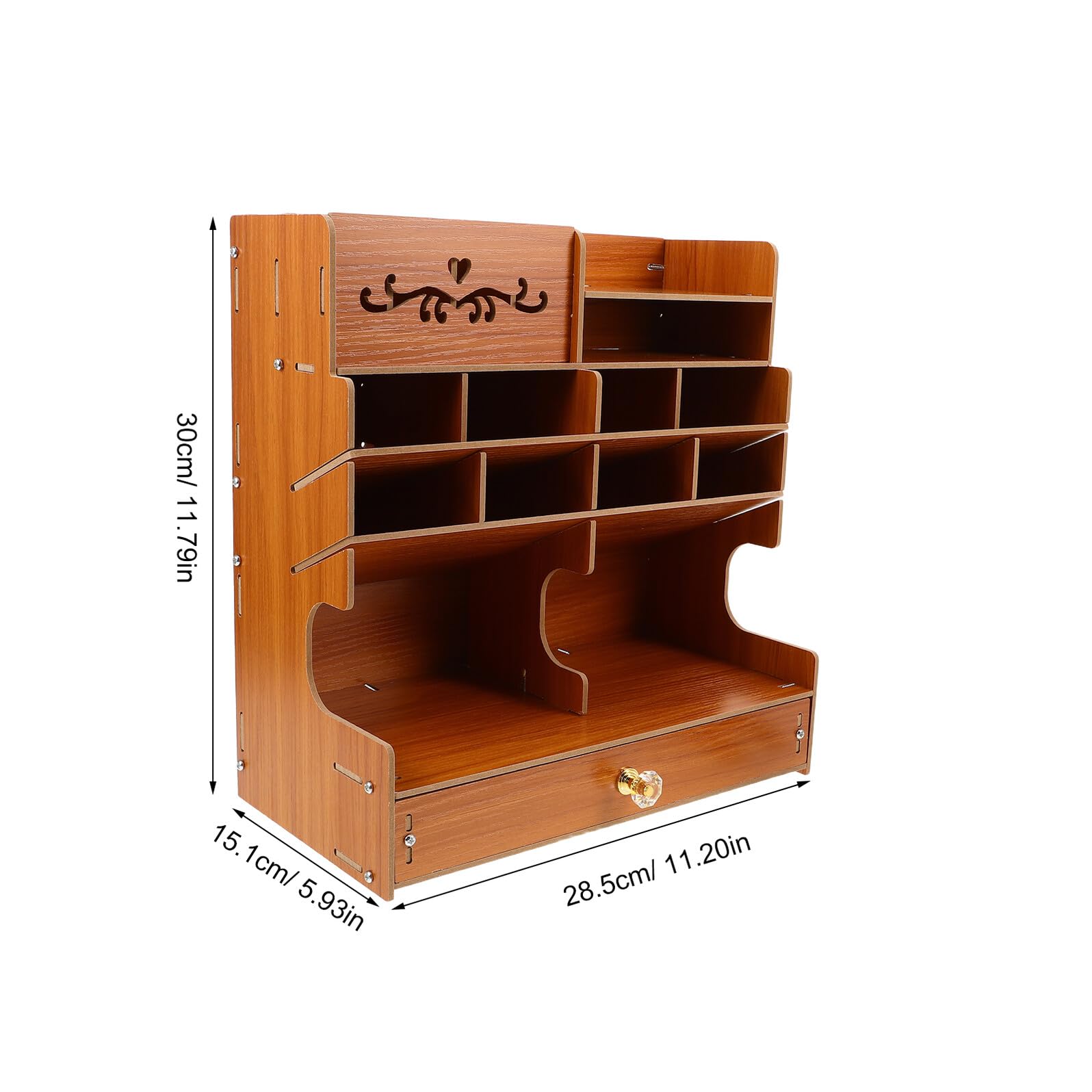 Cabilock Organizer Porta Penne in Legno con Scomparti Multipli Scatola Portaoggetti da Scrivania per Penne Matite e Accessori Grande Capacità per Ufficio e Casa Elegante