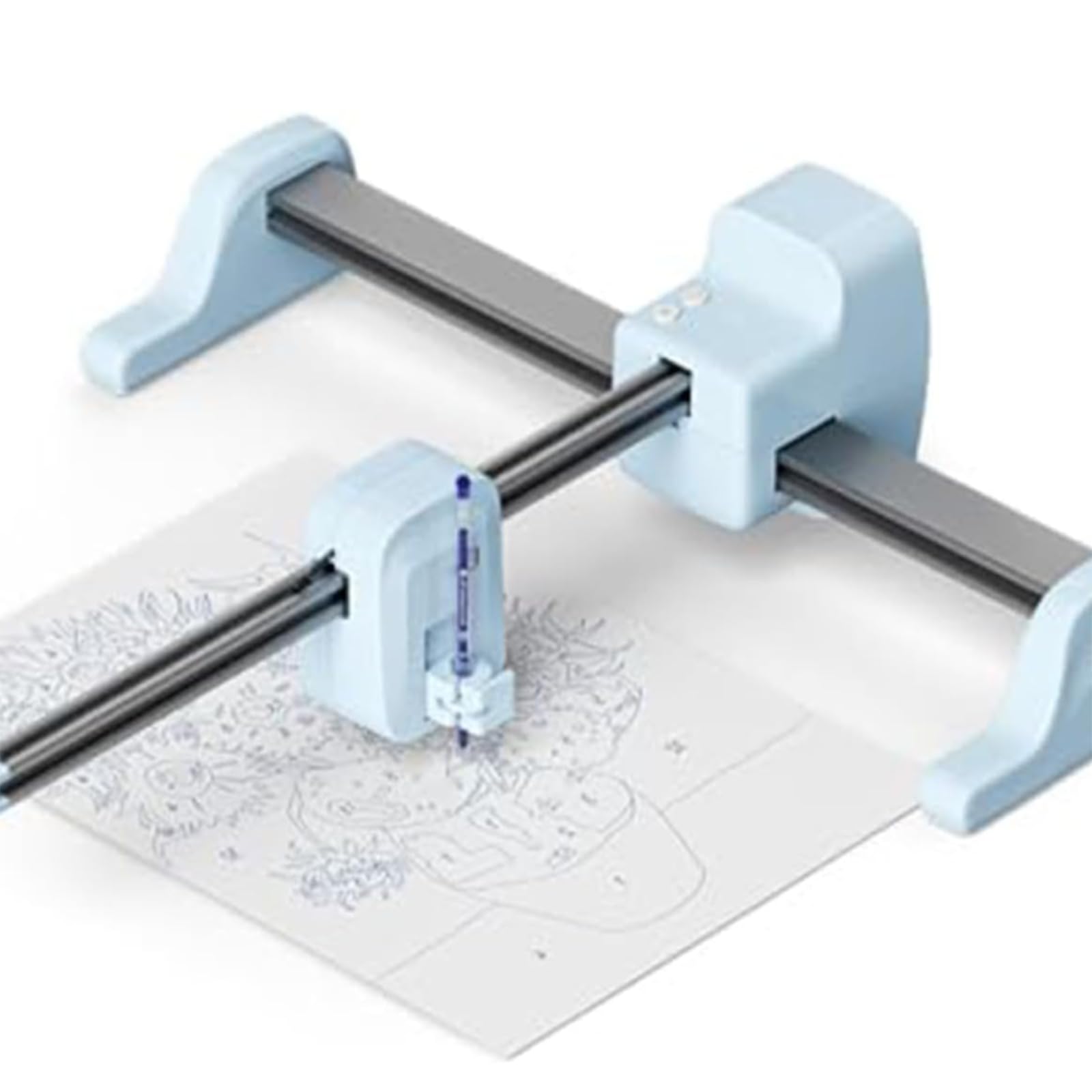 Plotter digital personalizado con kits de dibujo y coloreado personalizados, generando automáticamente arte lineal que desaparece.