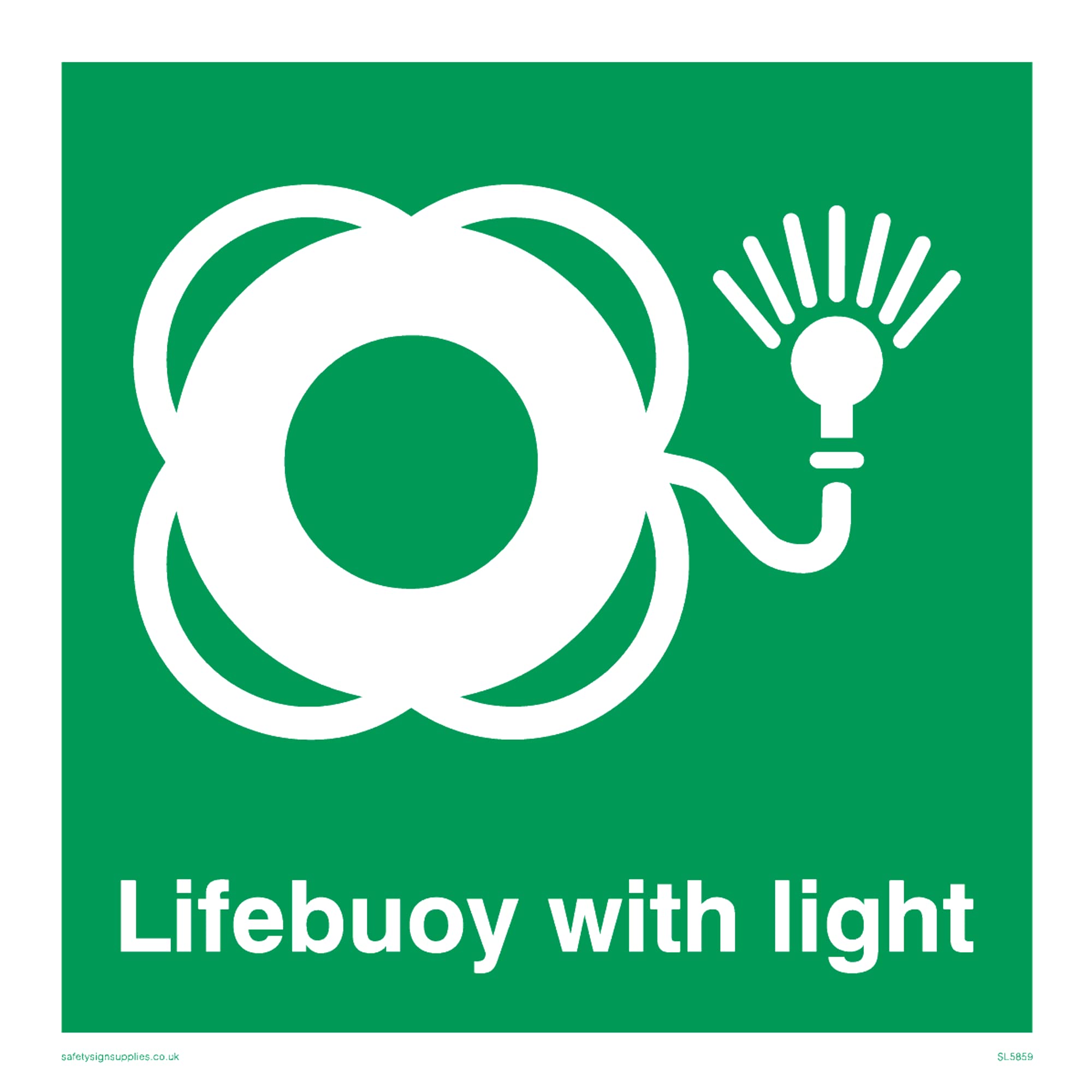 Lifebuoy with light symbol Sign - 100x100mm - S10