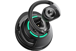 Open Headset with Earhook: Black Over-Ear Earbuds