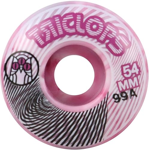Miniatura 3 de Triclops Ruedas Patineta Stratus Pink Swirl 2.126 in 99A con Bones Reds Rodamientos