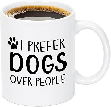 Maustic Dog Lover Gifts, Dog Mom Gifts, Dogs Over People Coffee Mug, Dog Lovers Gifts for Women Men, Christmas Birthday Gifts for Dog Owners, Dog Gifts for Women, Dog Mom Mug Cup, 11 Oz